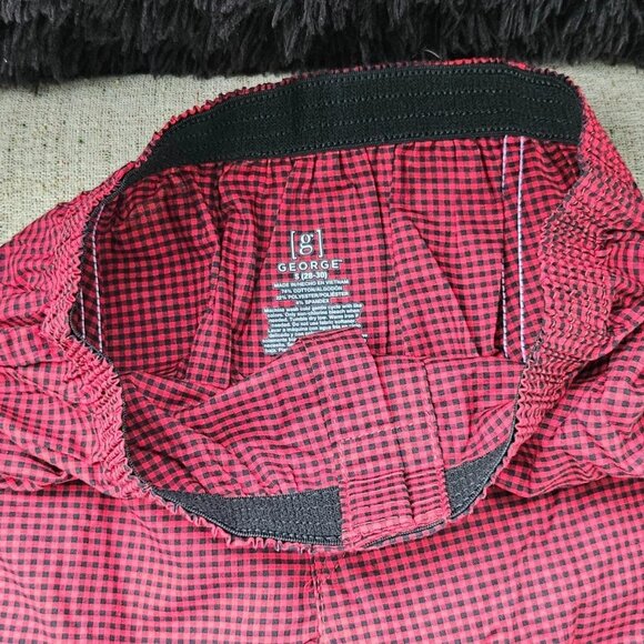 George Men Boxer Shorts Red/Black Tone Cotton Blend Sleep Short Size S 28-30 Br - Picture 11 of 11